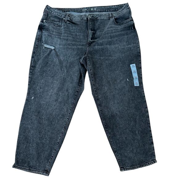 Old Navy Women Charcoal Grey High Rise O.G. Straight Ankle Jeans Size 24 - NWT - Picture 6 of 8